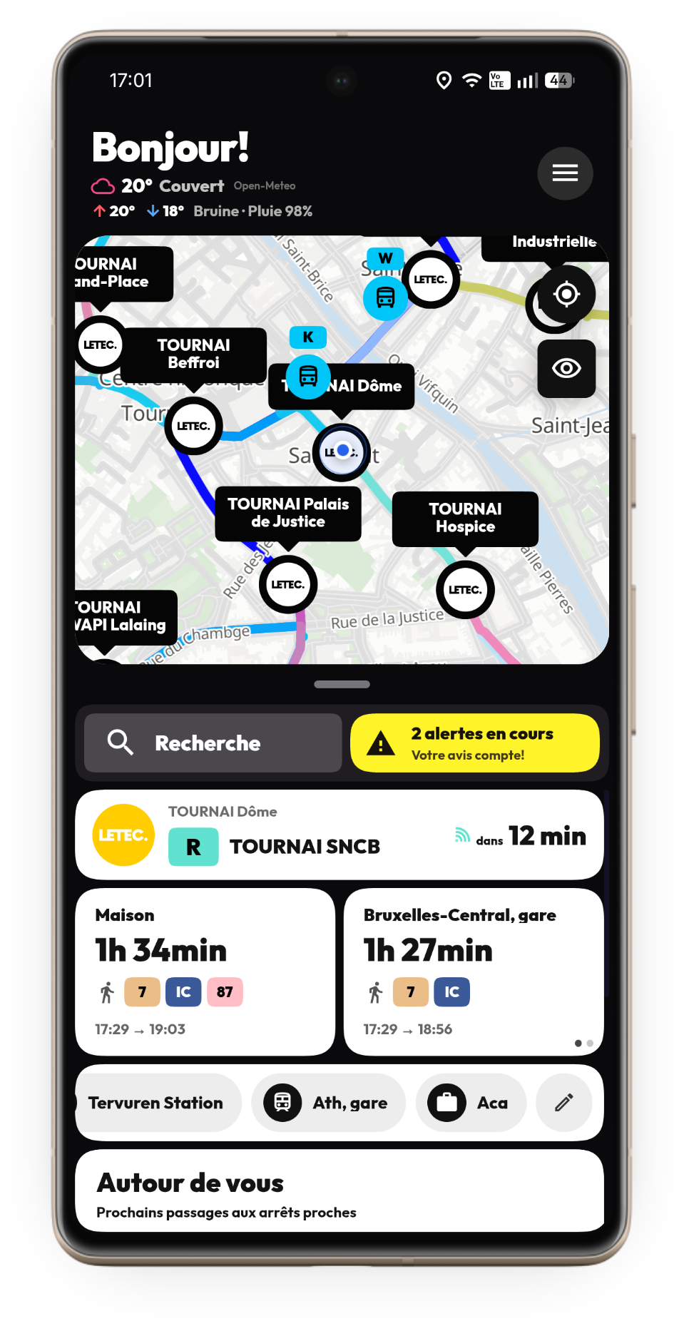 BeMove sur téléphone